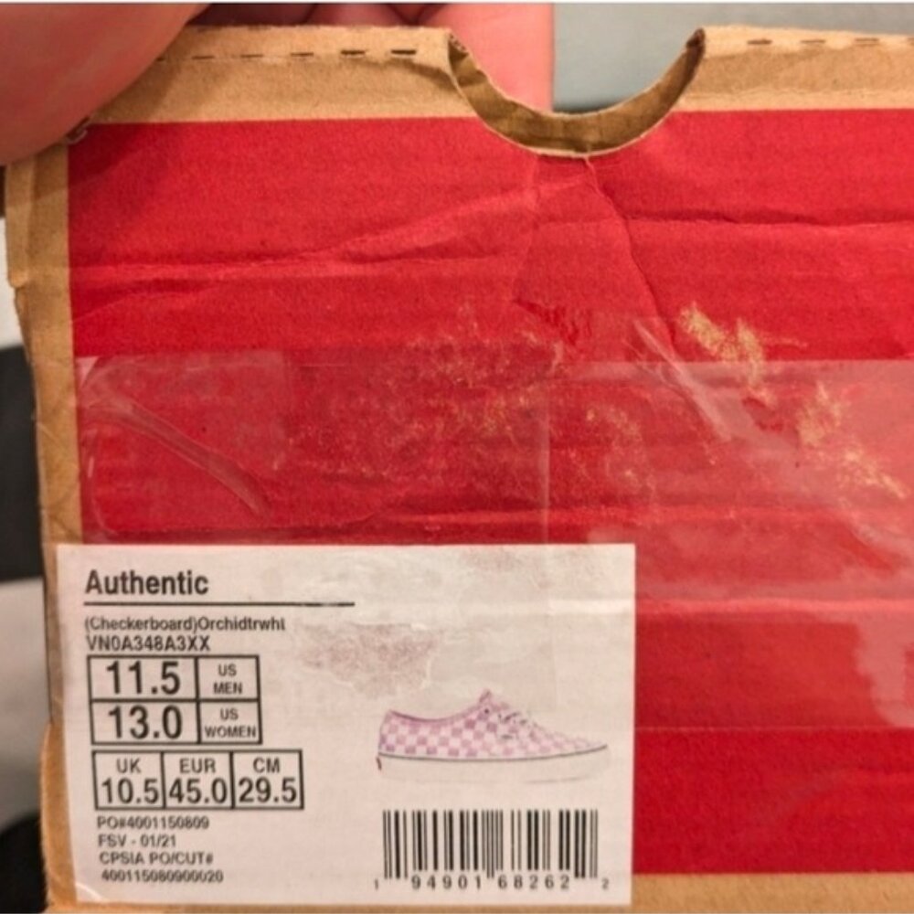 Vans Authentic Checkerboard Men Size 11.5 Orchid and White Pink 112025 - Picture 11 of 11